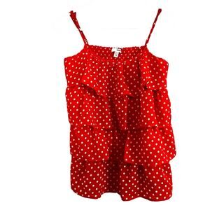 Bongo Juniors Boho Style Polka Dot Blouse Sz L